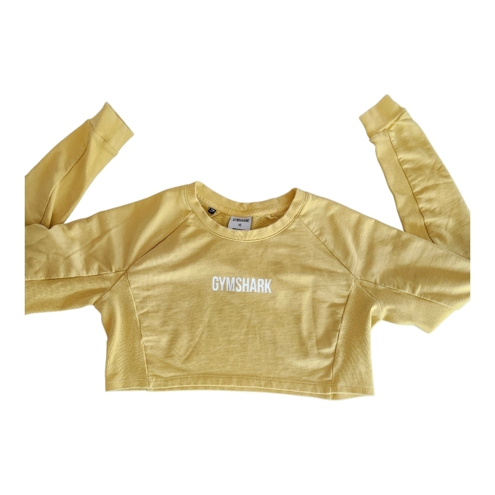 Gymshark Yellow Cropped Sweatshirt - Picture 2 of 4